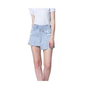 Vervet Asymmetric High Rise Wrap Denim Skirt size Medium